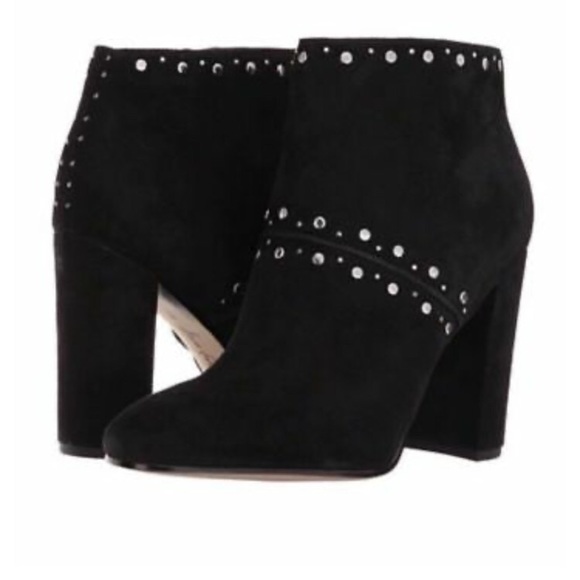 Sam Edleman “Chandler” Studded Ankle Bootie Black Suede - Picture 2 of 7